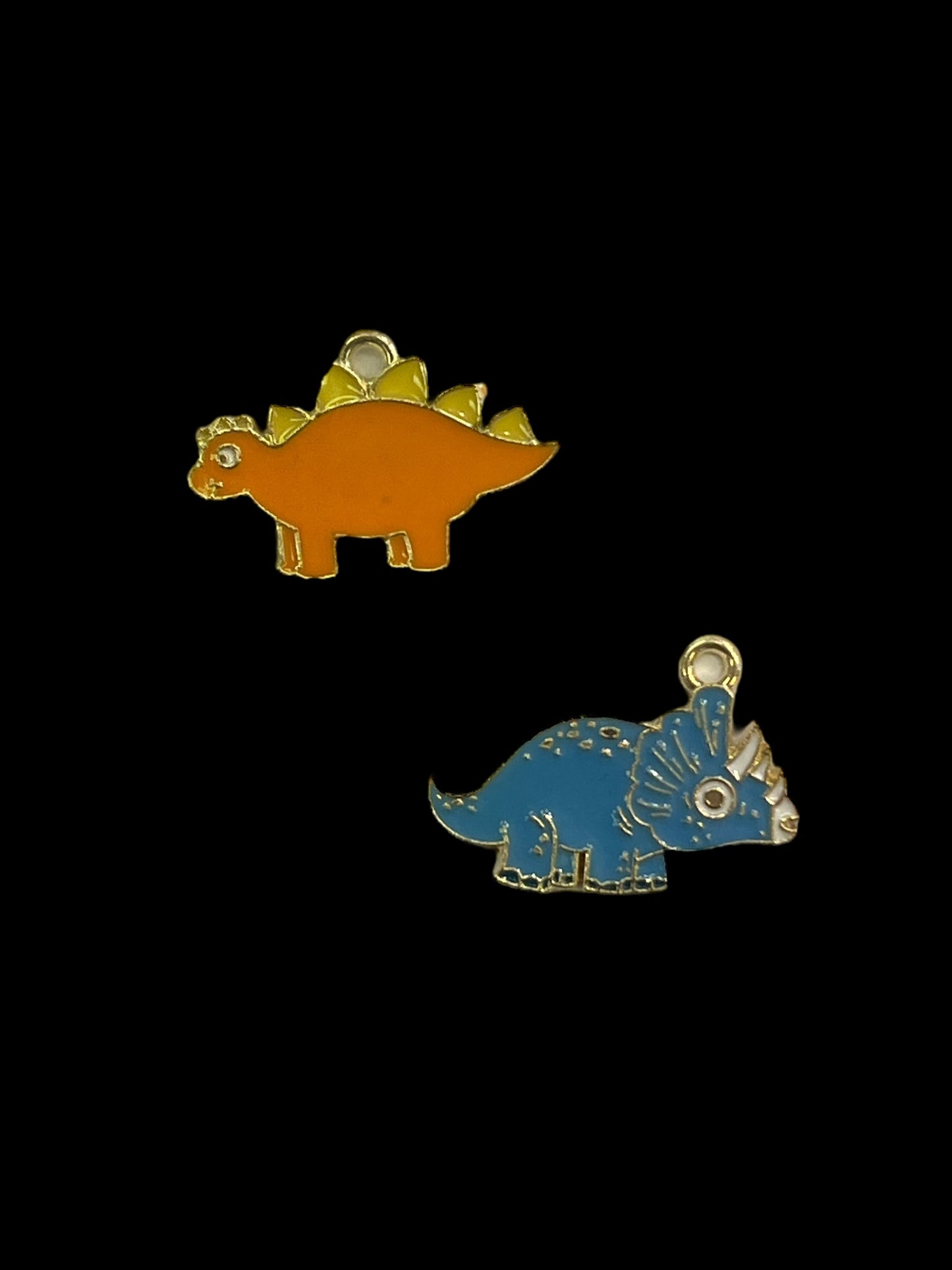 Charms - metallcharms - miniatyr : Dinosaur  2 stk pr pk  assortert
