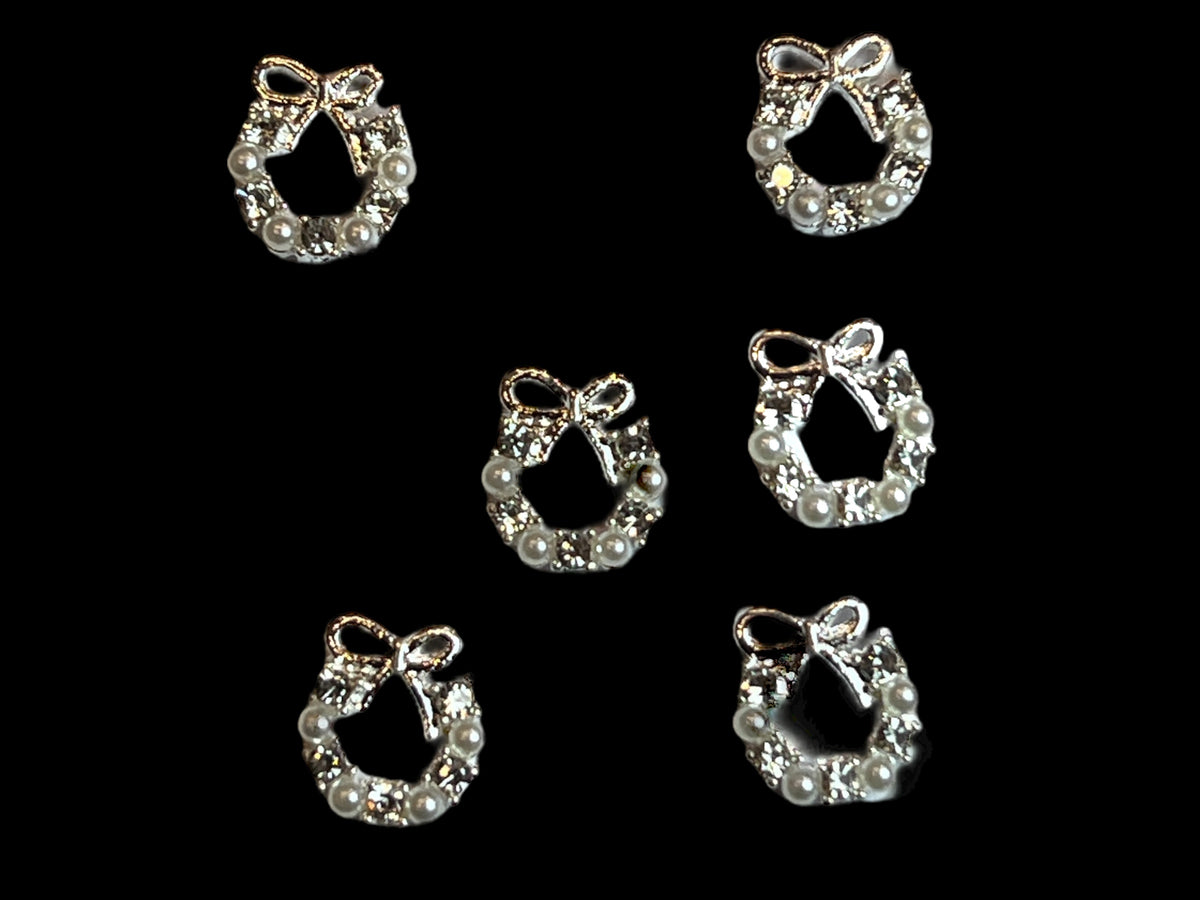 Charms - miniatyr - charms - nydelig bling krans med sløyfe - Velg farge