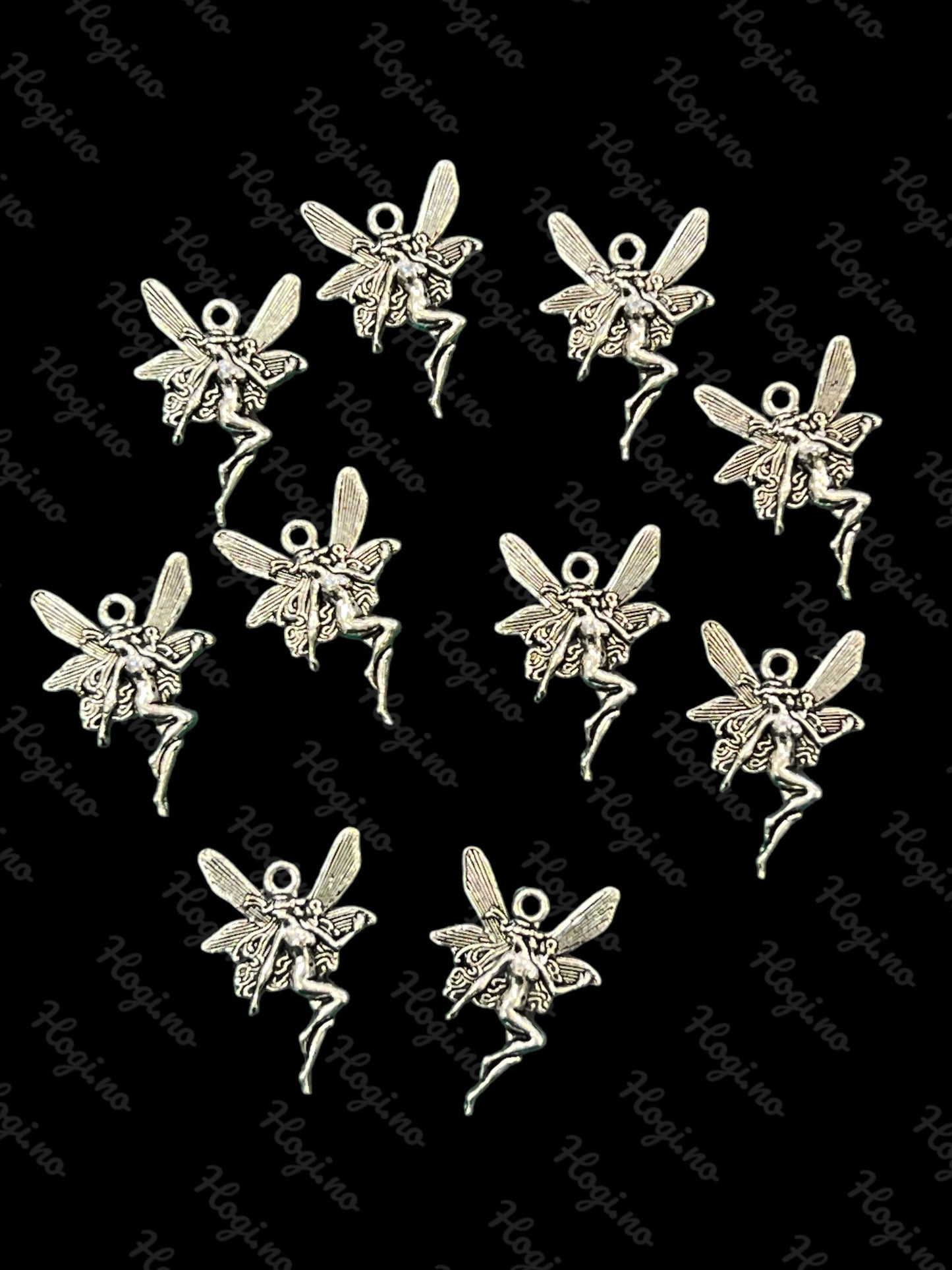 Charms - sølvfarget fe / fairy