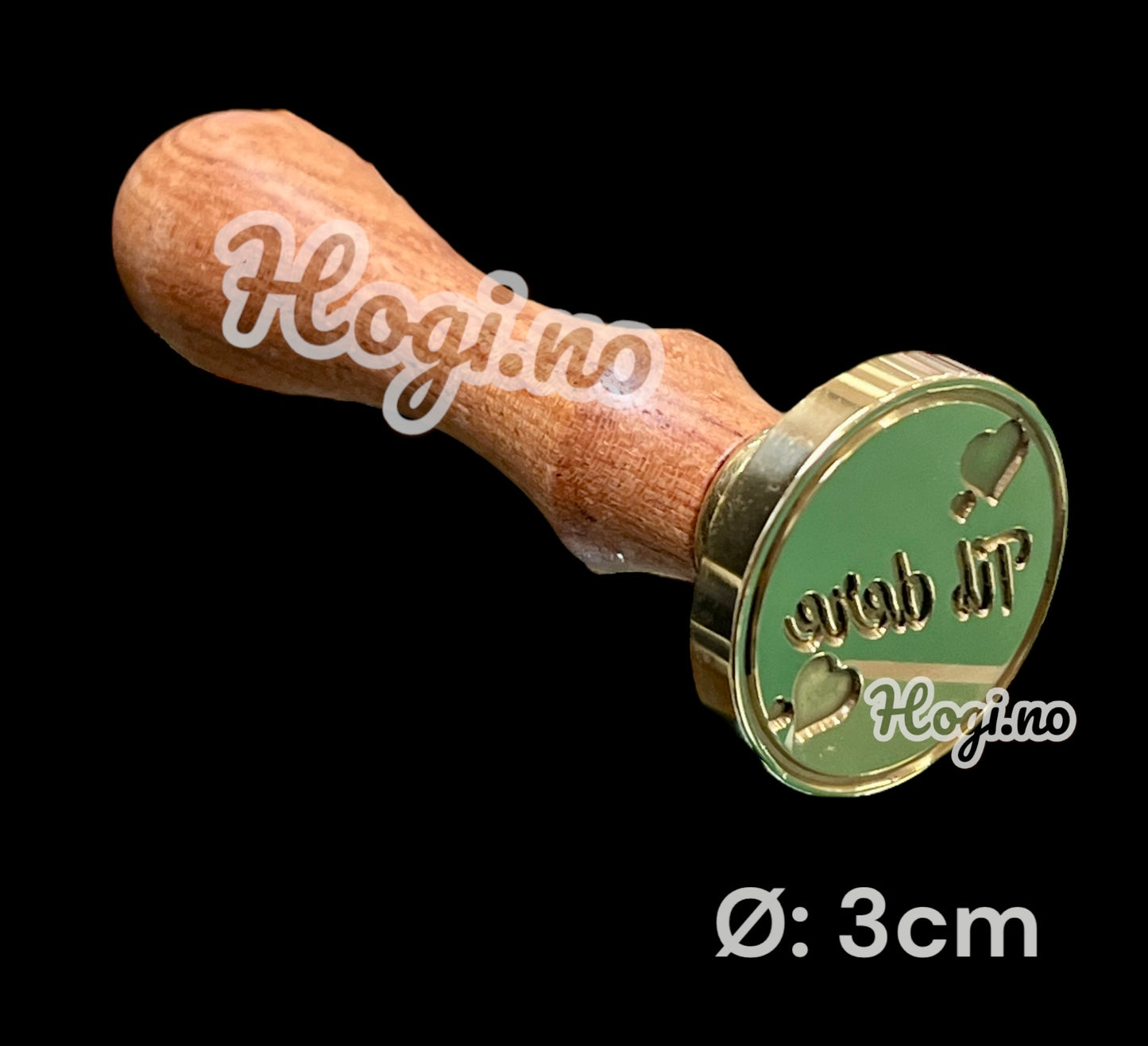 EKSKLUSIV NYHET! Hogi.no’s design: «Til dere » lakkseglstempel. Komplett -stempel med håndtak