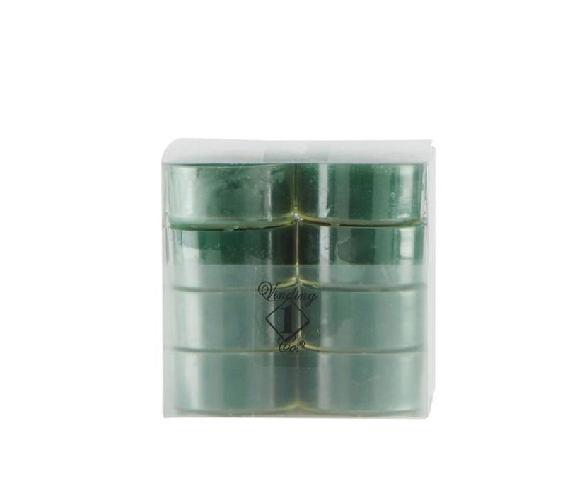 Telys - mørk grønn - 16stk - 4t brenntid ( gjennomsiktig plastkopp)