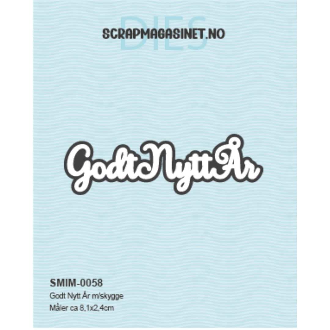 NYHET! « Godt Nytt År » tekstdie m/skygge - die