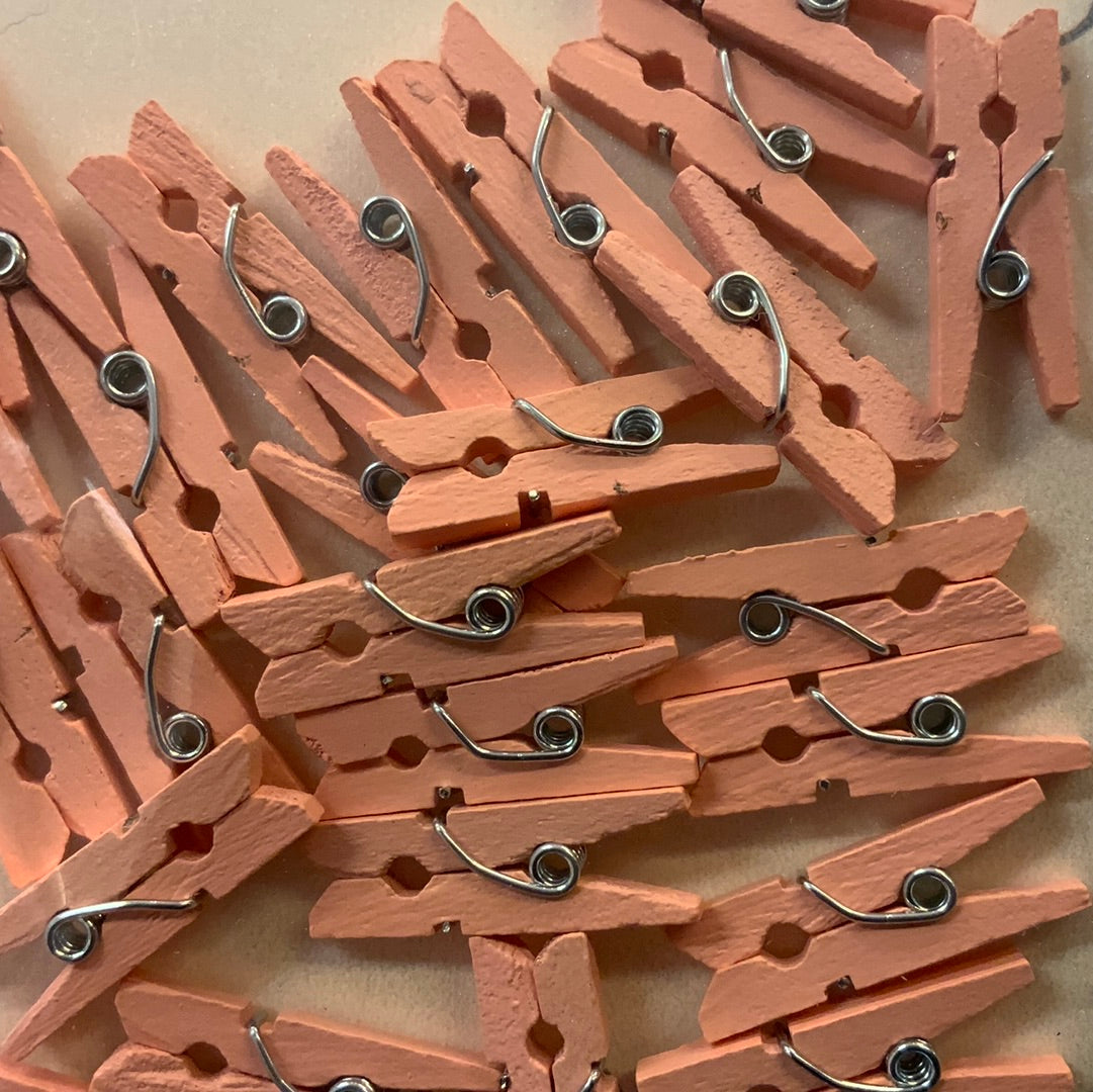 Klyper små - farge: rose/ rosa/peach. Str: 2,5cm lang. 25stk