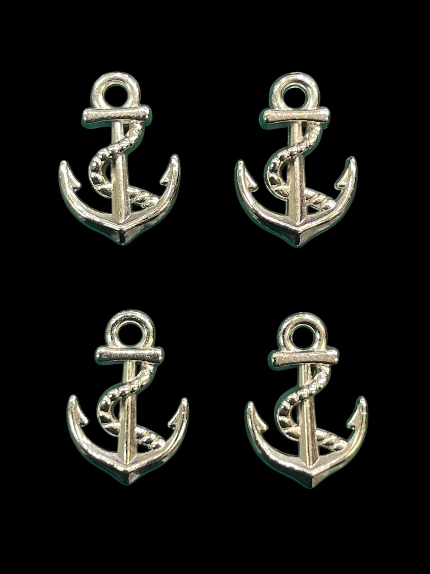 Charms - anker - sølv / gull 4 stk pr pk
