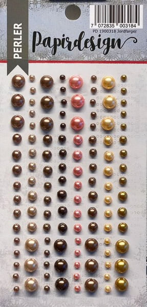 Halvperler m/lim - Papirdesign – Pearls - Jordfarger - PD 1900318