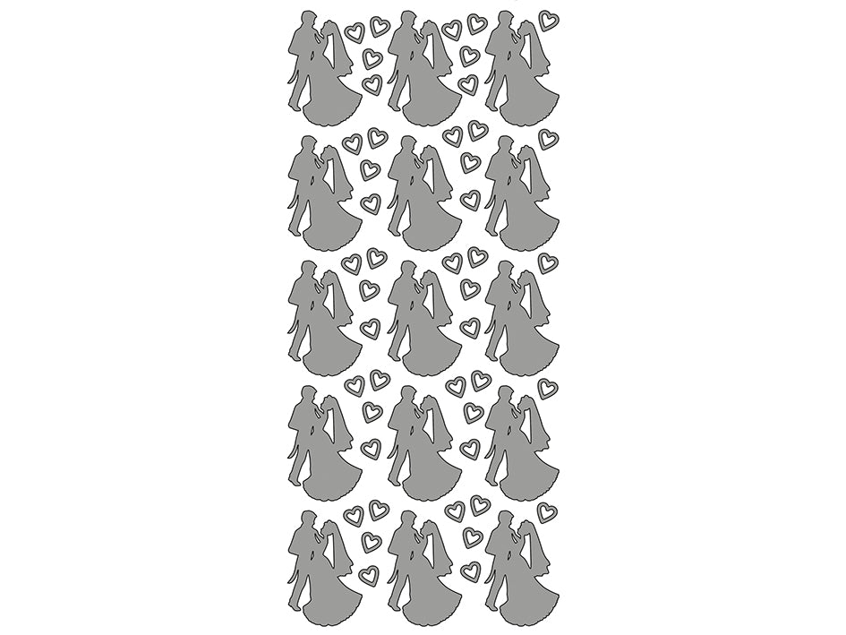 Klistremerker - Brudepar – Sølv