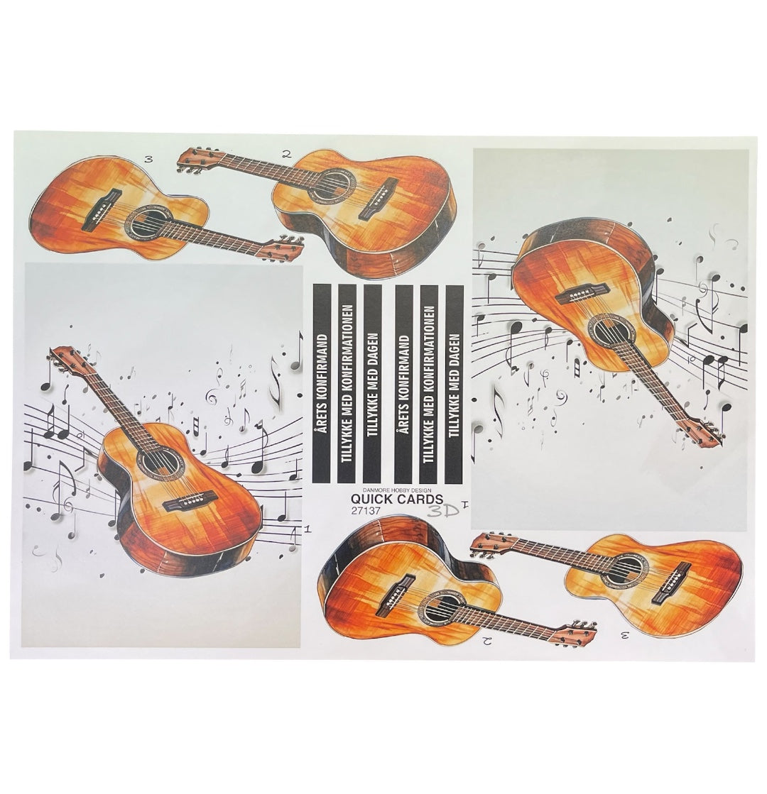 3D klippark - gitar - musikk noter🎶