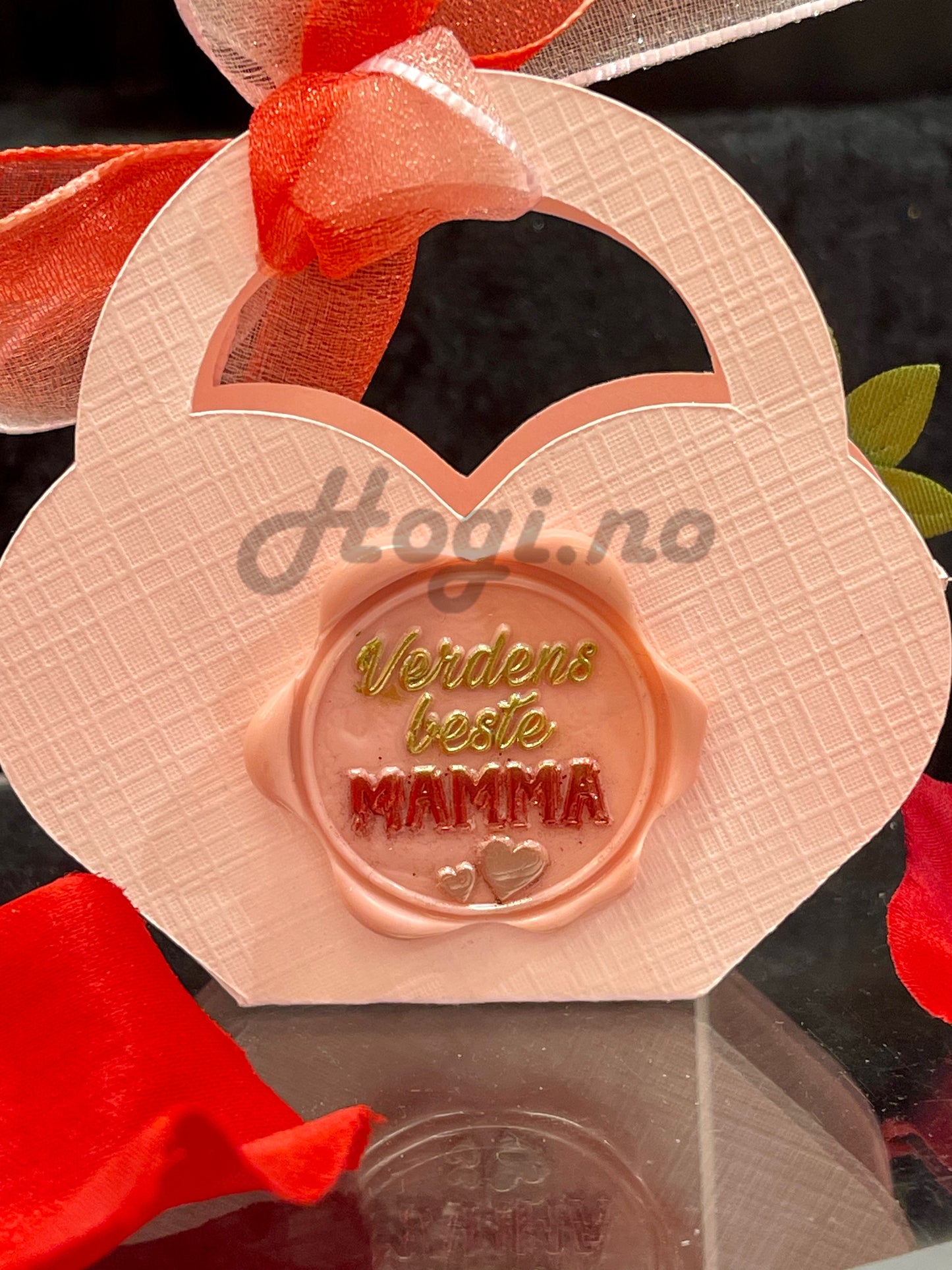 EKSKLUSIV NYHET! Hogi.no’s design: «Verdens beste MAMMA » lakkseglstempel. Komplett -stempel med håndtak