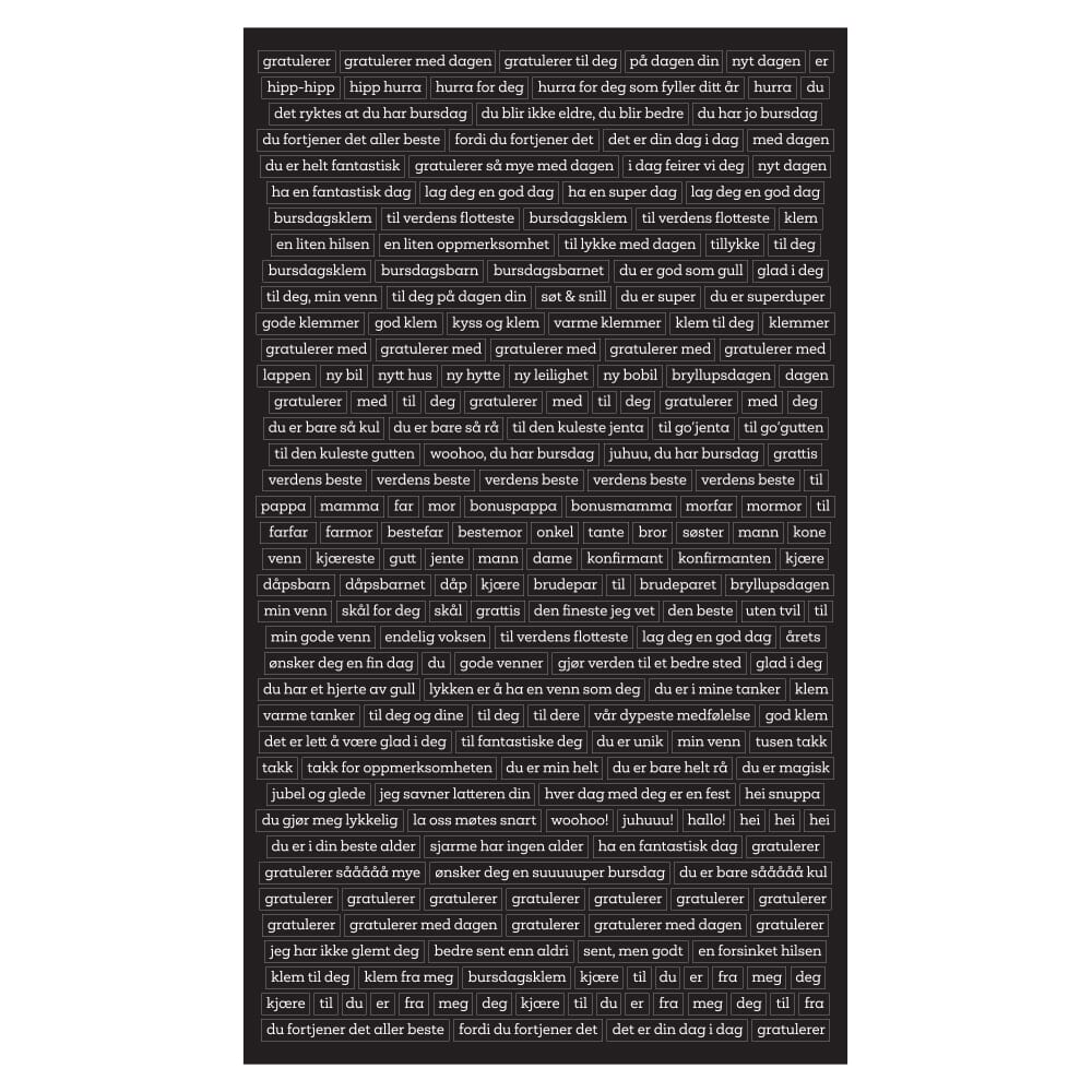 Kort & Godt klistremerker - sti1014- Stickers - Diverse ord