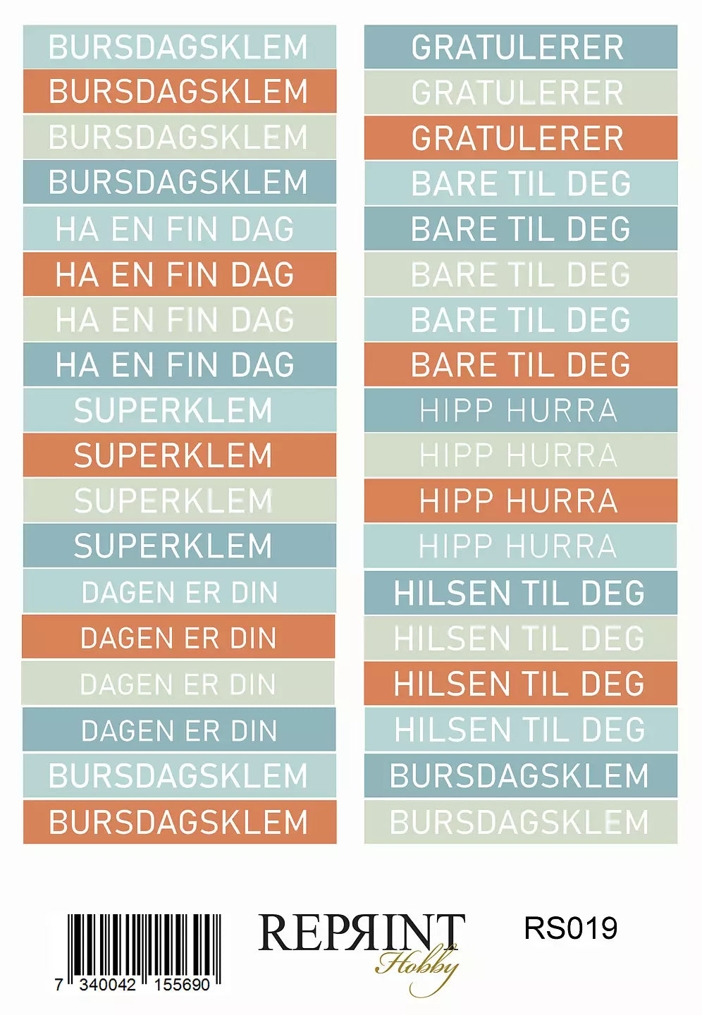 NYHET! Reprint klistremerker - The Beach Collection 11x16cm