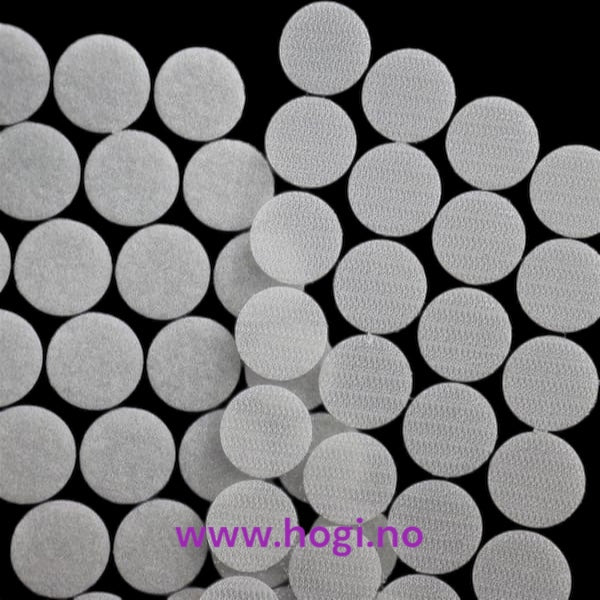 Borrelås runde selvklebende - diam 10mm 54 stk