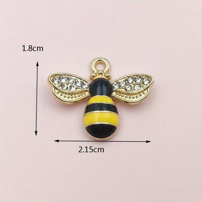 Charms - Bie / humle 🐝 med diamant vinger - 2 stk
