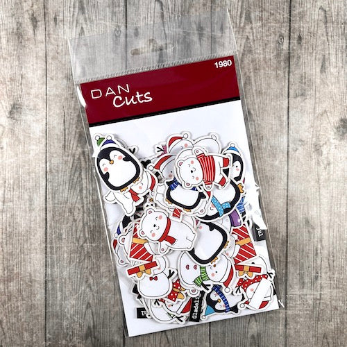 Dan cuts / die cuts - snømenn, pingviner, isbjørner og snøkuler
