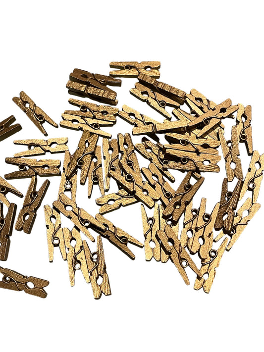 Klyper -små 2,5cm- 24 stk gull