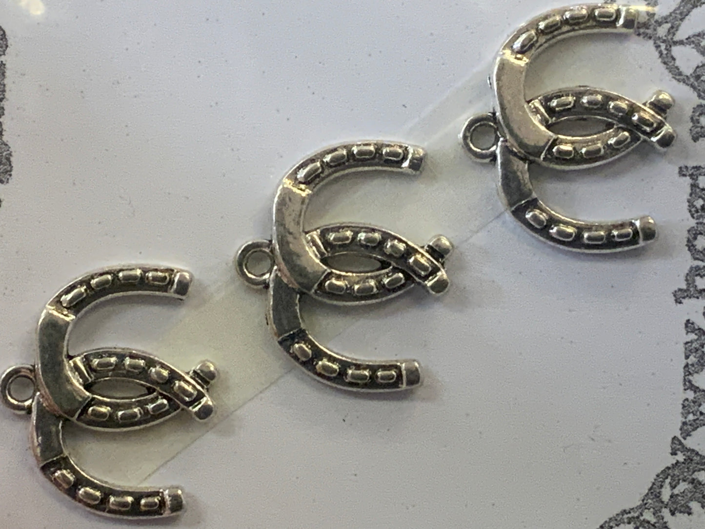 Charms - miniatyr - doble hestesko sølv