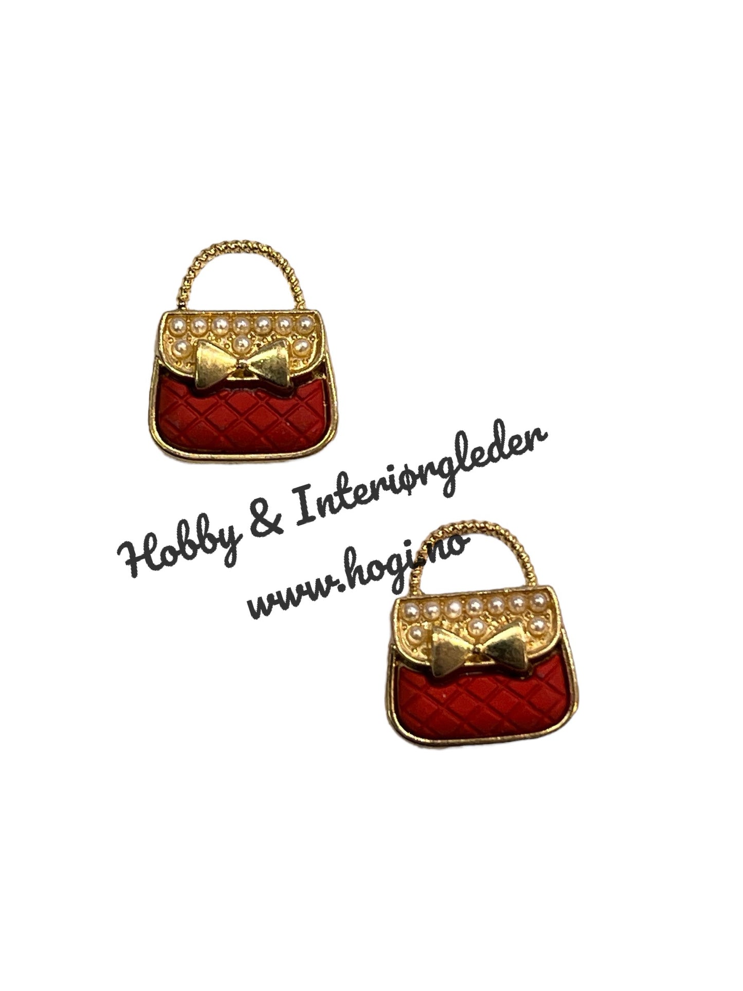 Charms - metallcharms - miniatyr : mini veske - flere farer å velge mellom  2 stk pr pk