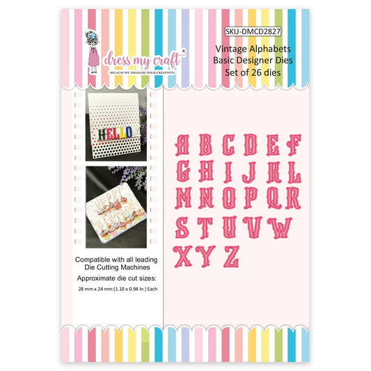 TILBUD! Dress My Craft cutting die Vintage alphabets