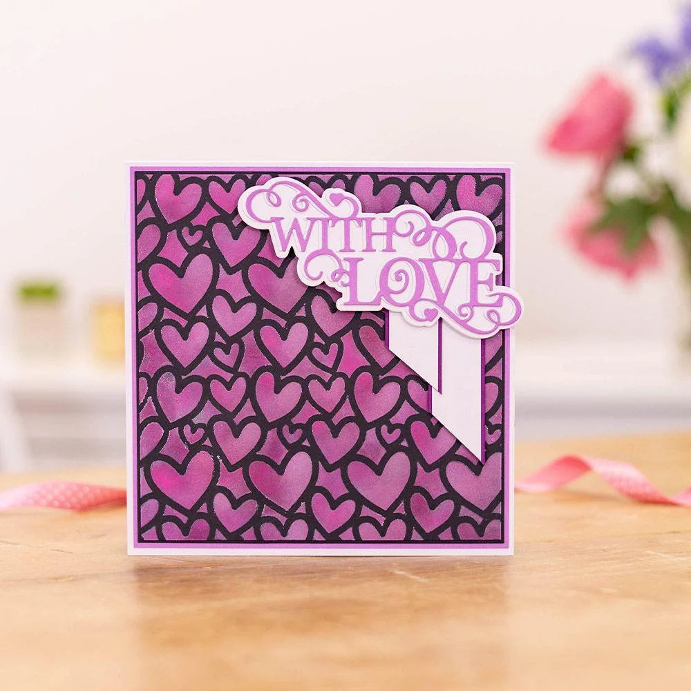 Crafter's Companion - stensil sett - Love Hearts (CC-STEN-LOVEHEA)