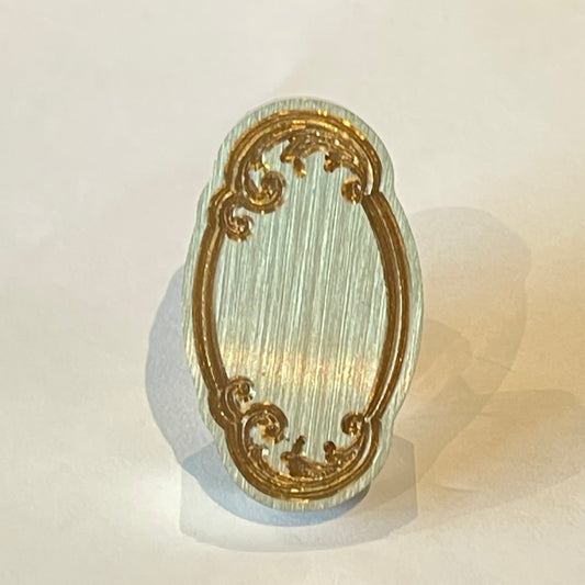 lakkstempel- wax sealing coin - Nydelig oval ramme med vakkert mønster - til lakkstempel segl