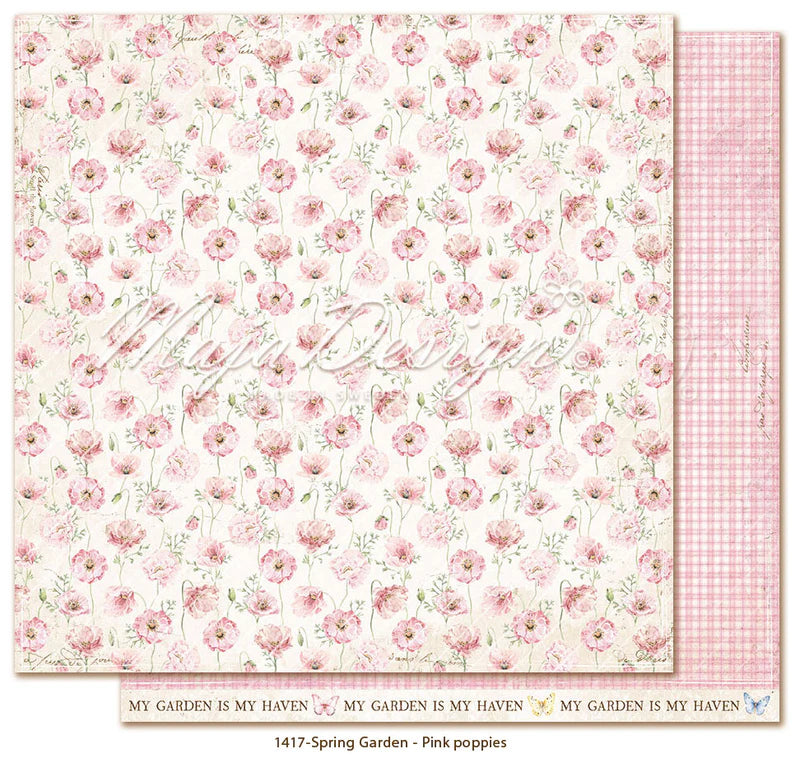 NYHET! Maja Design Spring Garden - Pink poppies - 12 x 12"