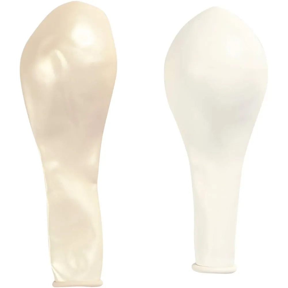 Ballonger hvit / perlemor Ø23cm 10stk i pk