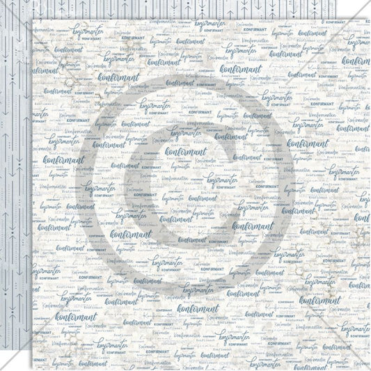 NYHET! Papirdesign mønsterark 12x12- Ungdomstid- KONFIRMANT, BLÅ