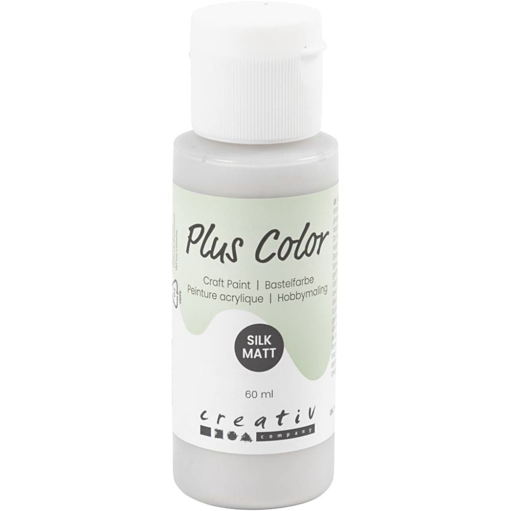 Plus Color hobbymaling - silkematt sølv / Silver , 60ml