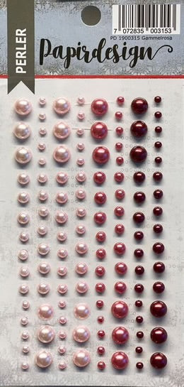 Papirdesign perler - halvperler gammelrosa - pd1900315