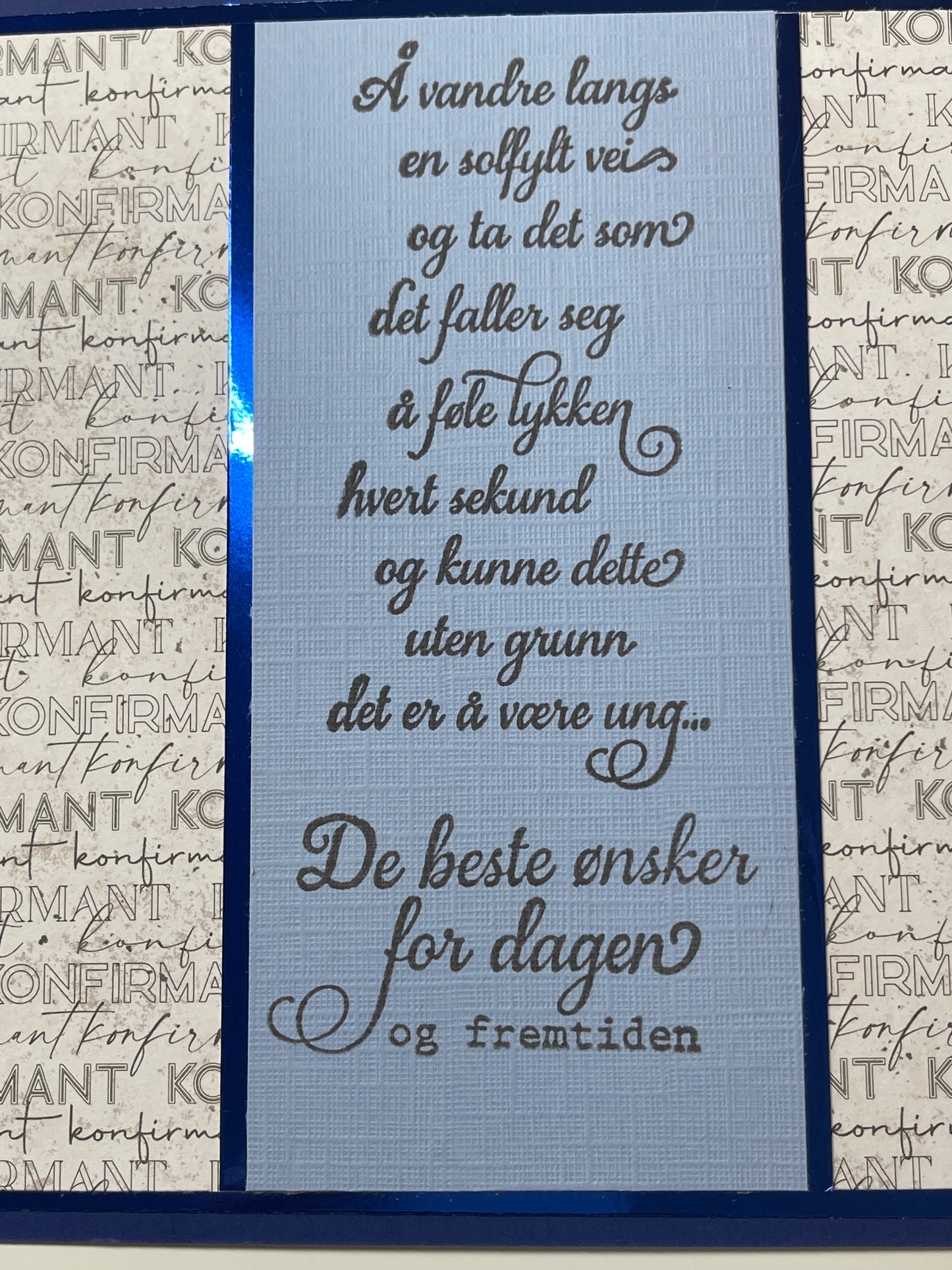 Ensfarget Kartong - Gammelblå - old blue 12x12 250gr linstruktur