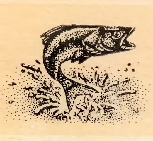 TILBUD ! - 75% Stempel - mini hoppende fisk - 046a