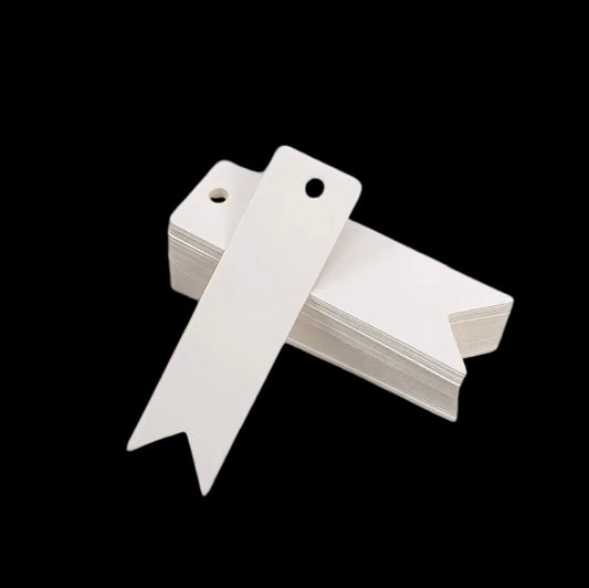 Tags 2cm x 7cm - Hvit - 20 stk i pk