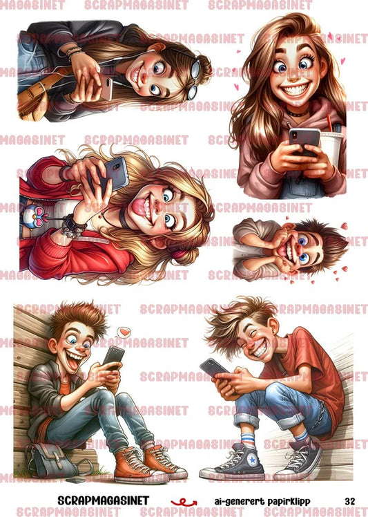 Motivark/ klippark / papirklipp 32 ungdom