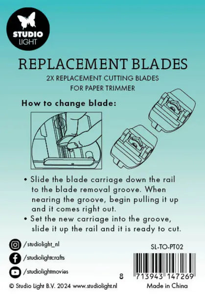 Utskiftningskniver - Studio Light - Paper Trimmer - Replacement Cutting Blades (2pcs)- kuttekniver