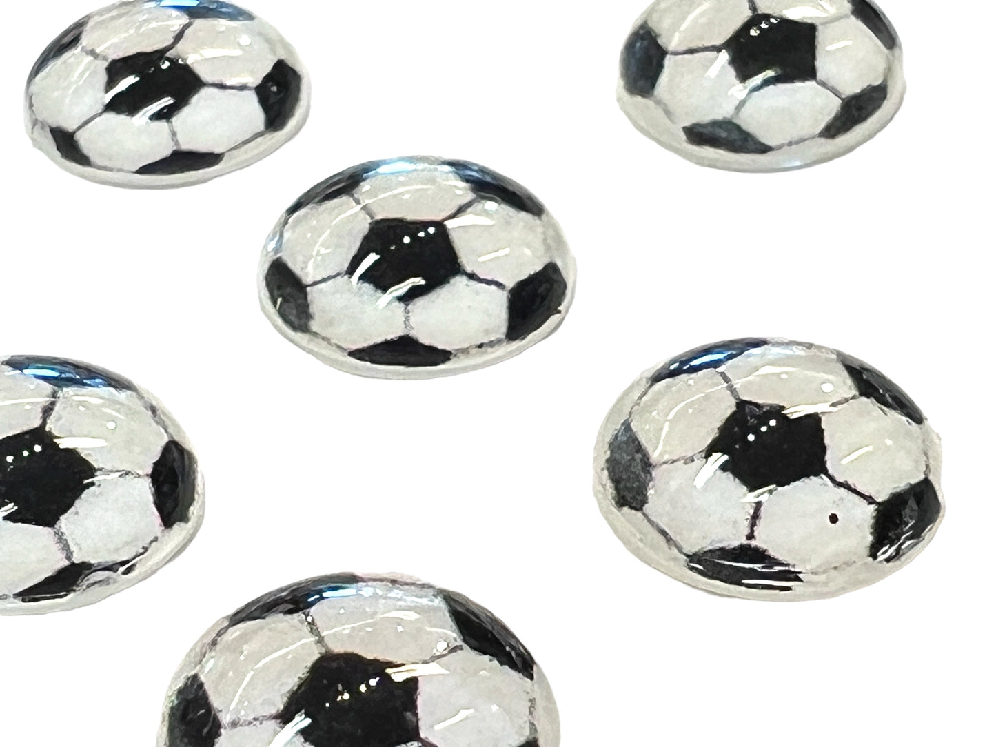 Charms - 3D fotball med flat bakside 9 stk
