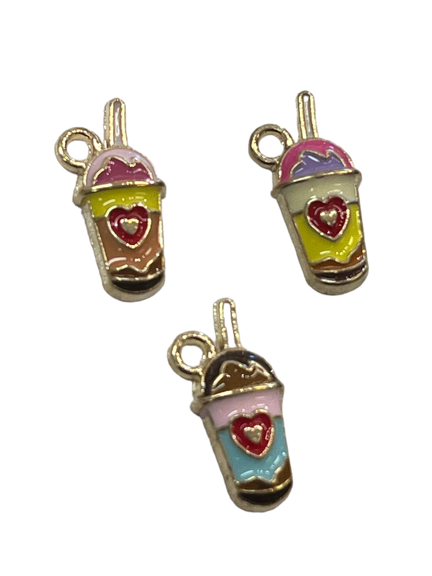 Charms - miniatyr - metallcharms milkshake / drink / smoothie