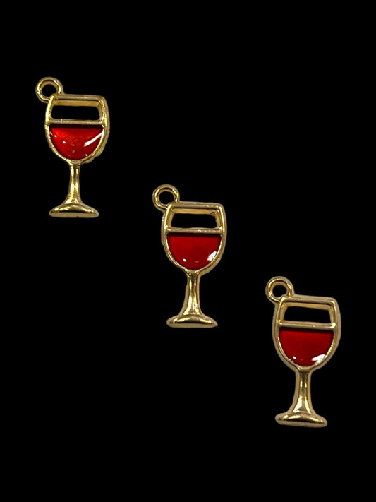 Charms - miniatyr - metallcharms - vinglass