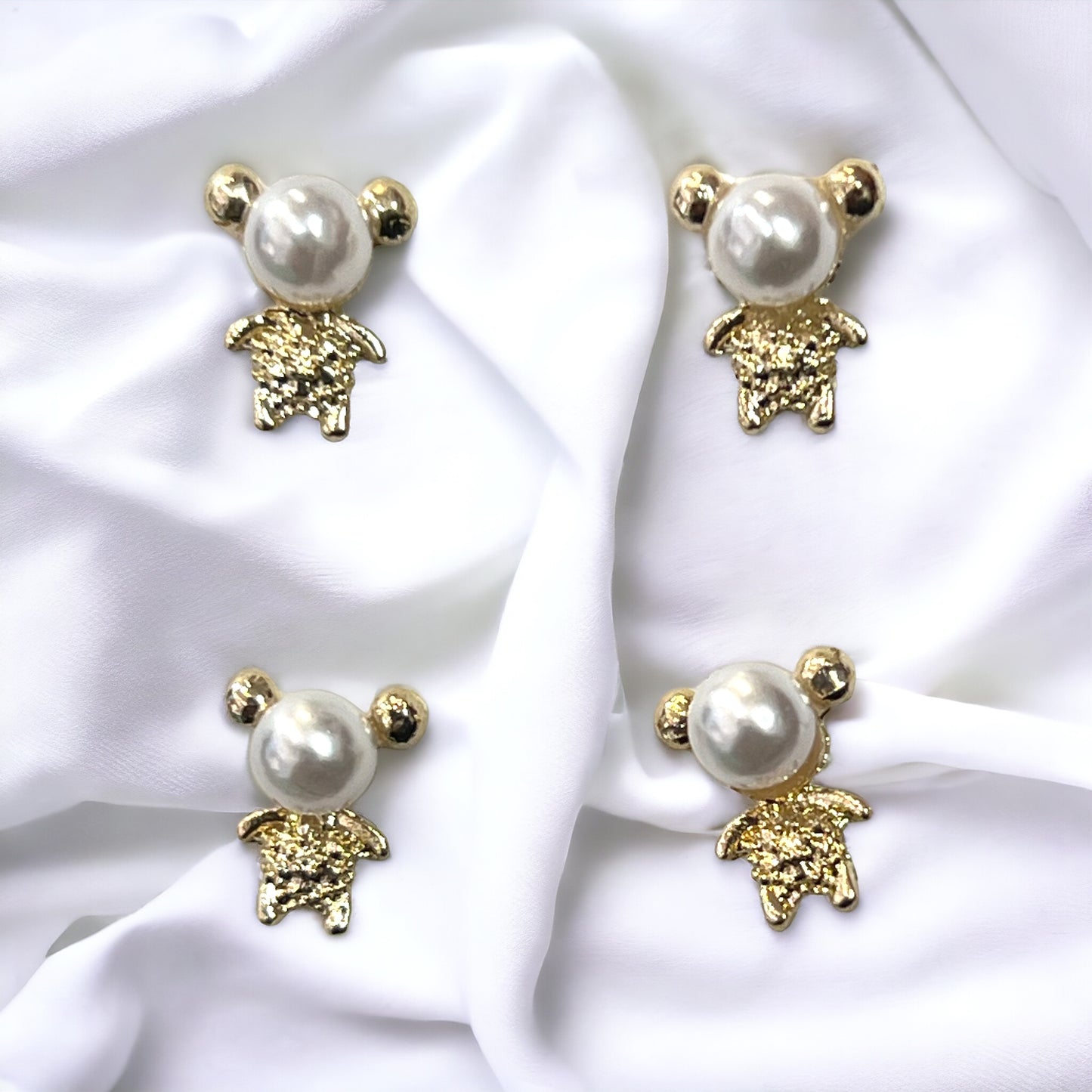 Charms - miniatyr - metallcharms - Bamse med perle