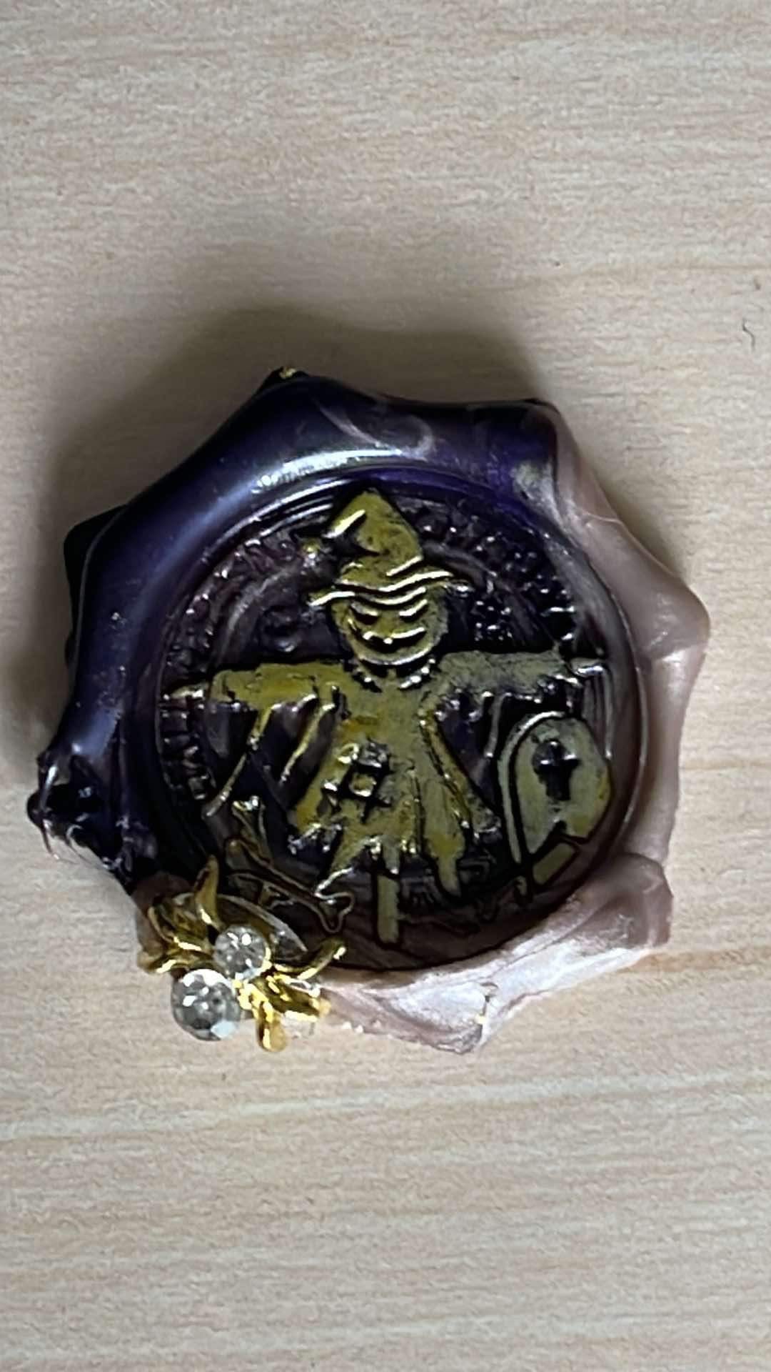 lakkstempel- wax sealing coin - fugleskremsel «Happy Halloween»🎃🪦 - til lakkstempel segl