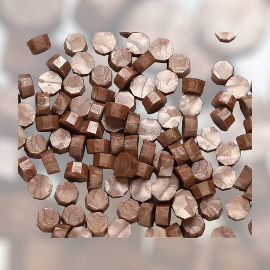 Wax octagon i rosègull , voks til bruk med lakksegl/ lakkstempel 17g