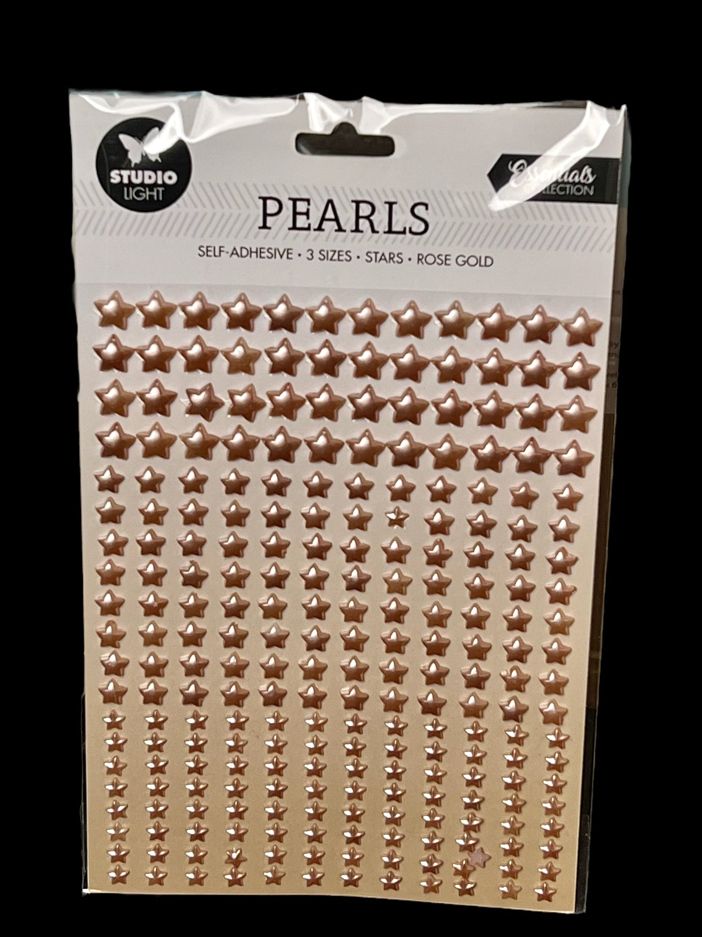 Studio Light rose gold pearls Stars selvklebende roségull stjerner i 3 str.