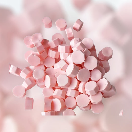 Wax octagon i lys rosa / baby pink , voks til bruk med lakksegl/ lakkstempel 17g