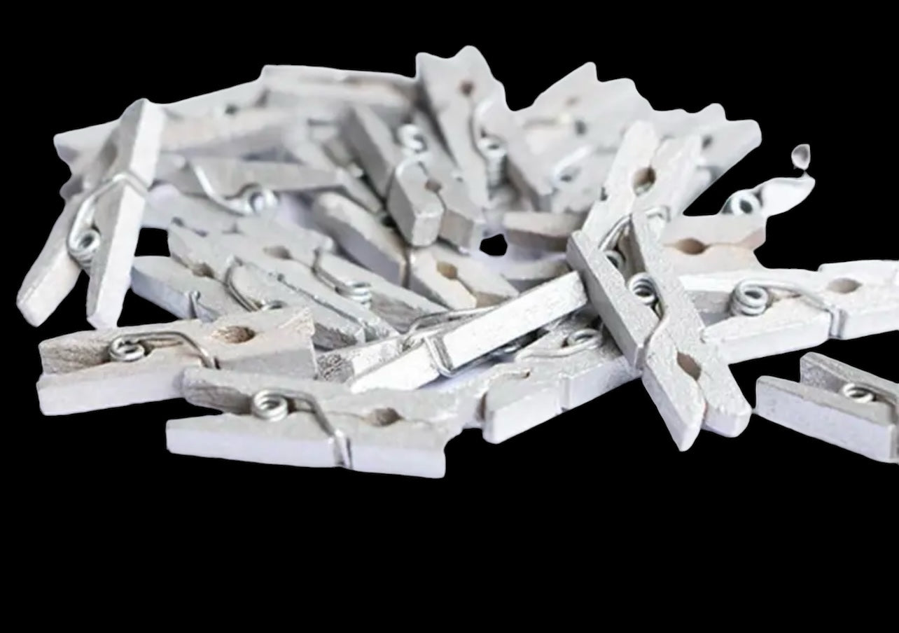 Klyper -små 2,5cm- 24 stk sølvfarget