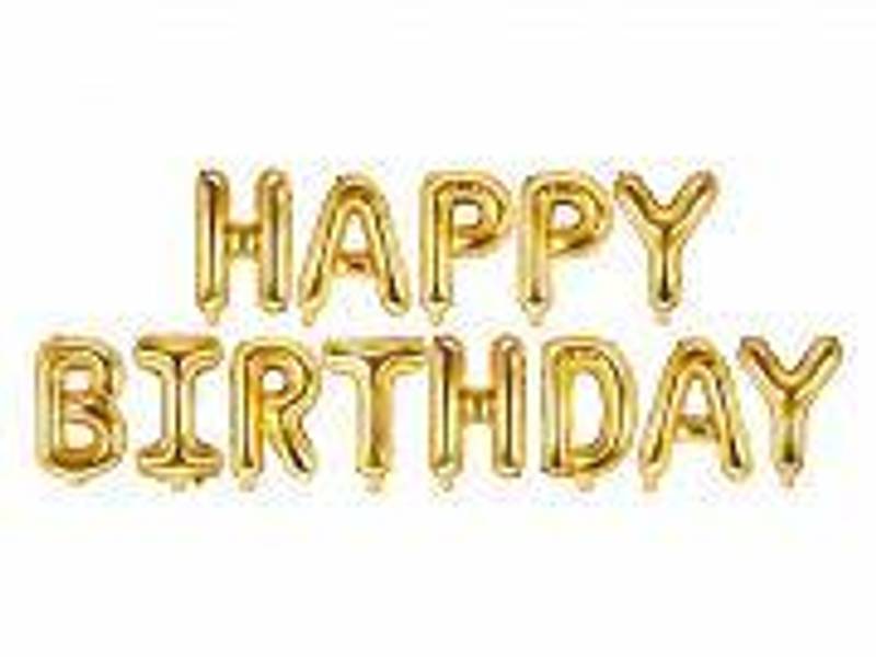Ballong Banner - bokstaver - Happy Birthday H: 35cm