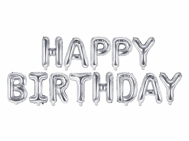Ballong Banner - bokstaver - Happy Birthday H: 35cm