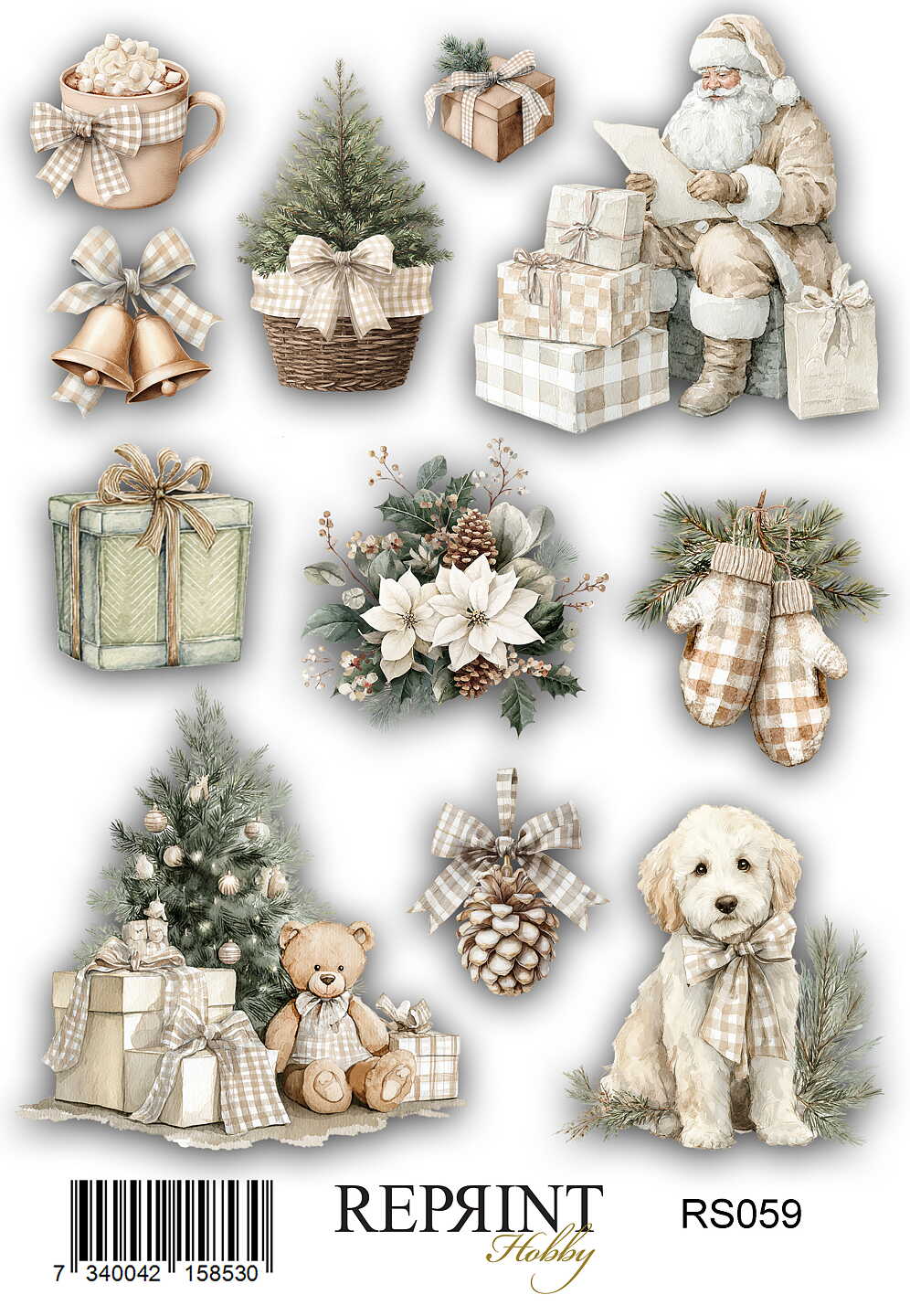 Forhåndsbestill nå! Kommer snart! Reprint - Stickers - Cozy Christmas - tekst- 11x16 cm