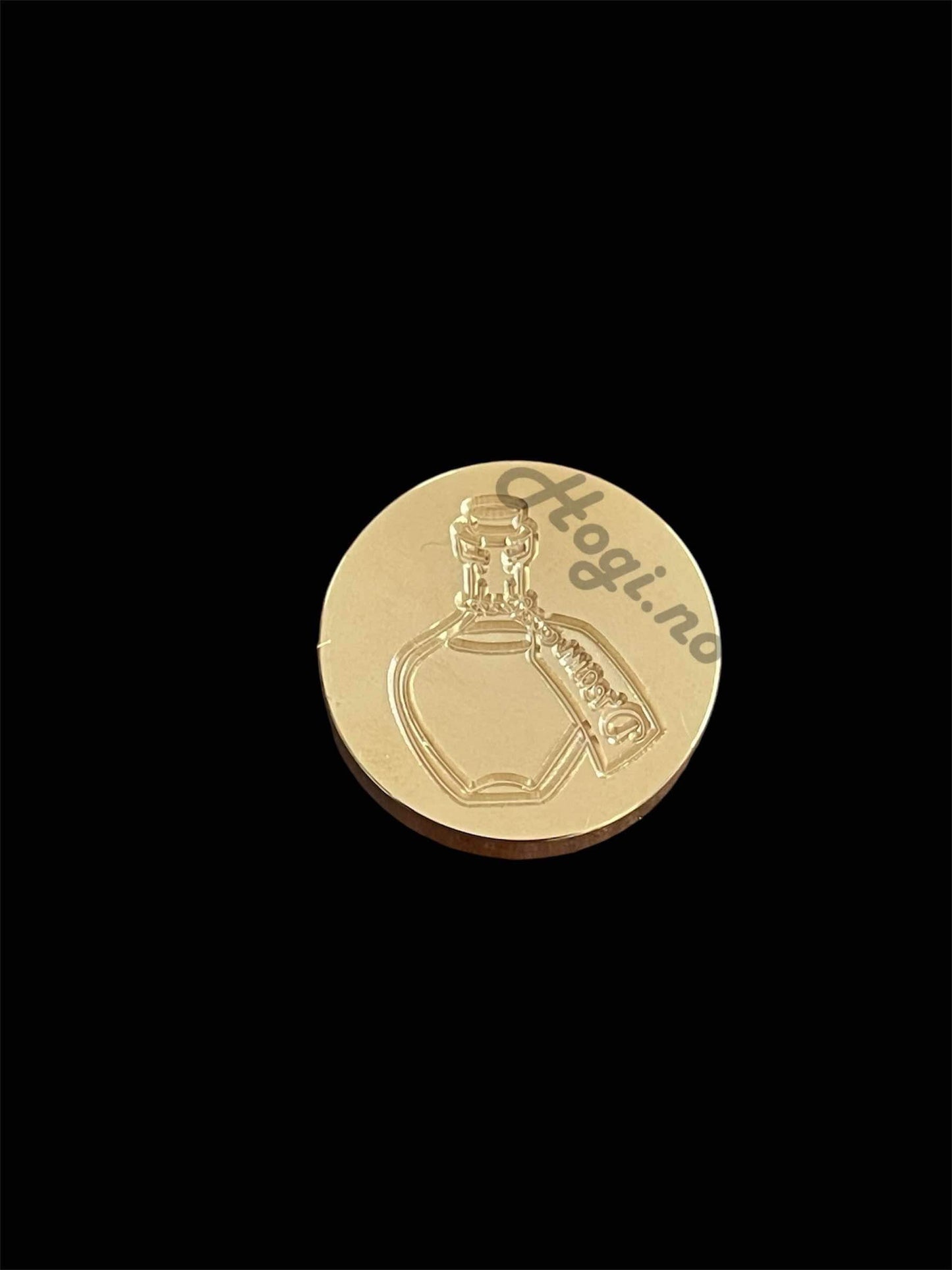 lakkstempel- wax sealing coin - flaske med tag ø: 2,5cm - til lakkstempel segl