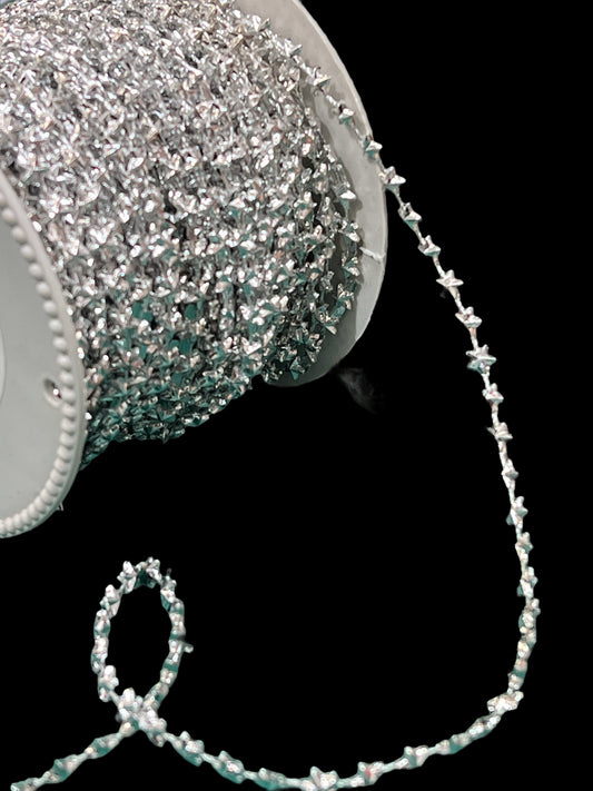 Sølvfarget perle stjerne bånd