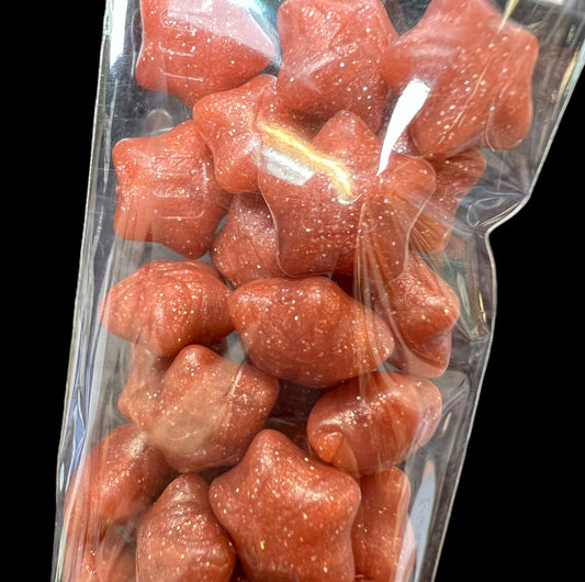 Wax stjerner, voks til bruk med lakksegl/ lakkstempel rosé-gull m/glitter