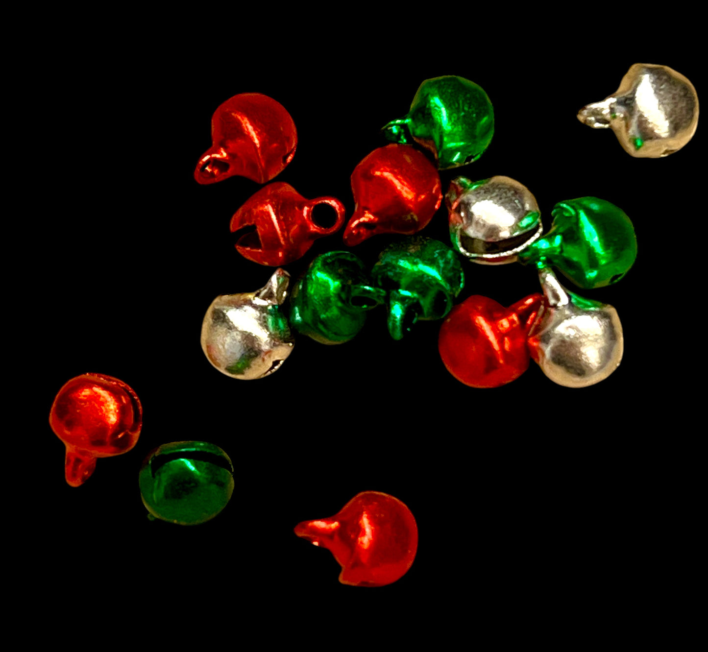Mini Bjelle rød/grønn/sølvfarget –– 15 stk