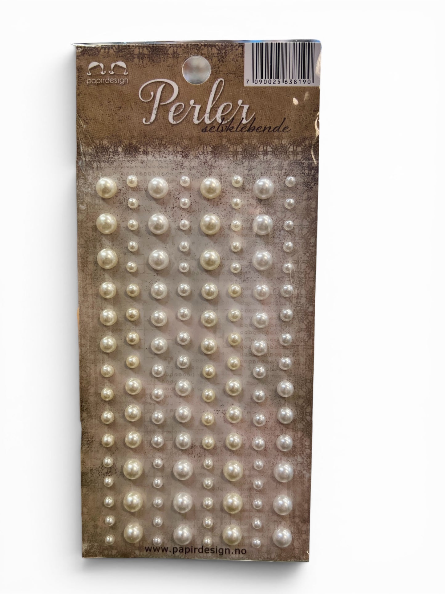 Halvperler m/lim - Papirdesign – Pearls - mix kremfarget og hvite - Decorations Pearls